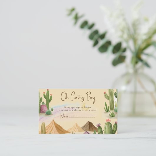 砂漠OhサボボーイBohoアーチ赤ちゃんシャワー エンクロージャーカード (スタンド正面)