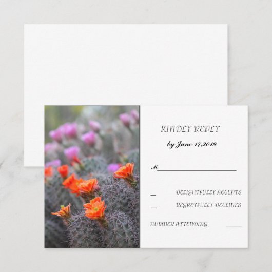 砂漠RSVPの色 出欠カード (正面/裏面)