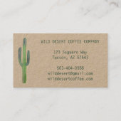 砂漠Saguaroサボスウォーターカラーユニークボホクラフト 名刺 (裏面)