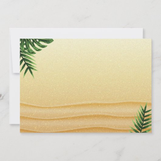 砂熱帯ルアウ(ハワイ式宴会)誕生日招待状(写真付き) 招待状 (裏面)