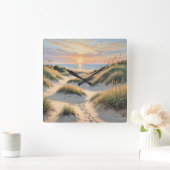 砂砂丘の足跡 スクエア壁時計 (ホーム)