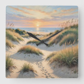 砂砂丘の足跡 スクエア壁時計 (正面)