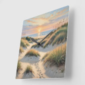 砂砂丘の足跡 スクエア壁時計 (傾斜)