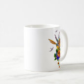 砂糖おもしろいスカル鳥 コーヒーマグカップ (正面右)