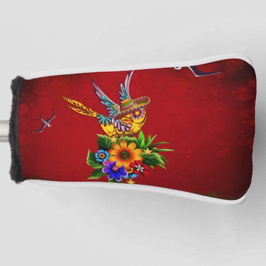 砂糖おもしろいスカル鳥 ゴルフヘッドカバー (正面)