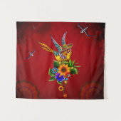 砂糖おもしろいスカル鳥 タペストリー (正面(横))