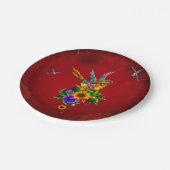 砂糖おもしろいスカル鳥 ペーパープレート (アングル)