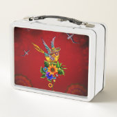 砂糖おもしろいスカル鳥 メタルランチボックス (裏面)