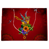 砂糖おもしろいスカル鳥 ラージペーパーバッグ (正面)