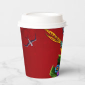 砂糖おもしろいスカル鳥 紙コップ (正面)