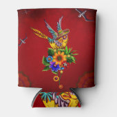 砂糖おもしろいスカル鳥 缶クーラー (正面)