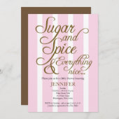 砂糖およびスパイスのピンクのベビーシャワーの招待状 招待状 (正面/裏面)