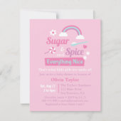 砂糖およびスパイスの女の子のピンクのベビーシャワー招待状 招待状 (正面)