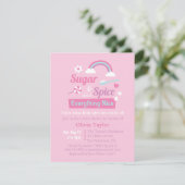 砂糖およびスパイスの女の子のピンクのベビーシャワー招待状 招待状 (スタンド正面)