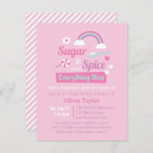 砂糖およびスパイスの女の子のピンクのベビーシャワー招待状 招待状 (正面/裏面)