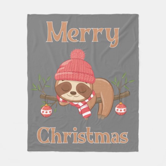 砂糖かわいいスロートクリスマス フリースブランケット (正面)
