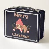 砂糖かわいいスロートクリスマス メタルランチボックス (正面)