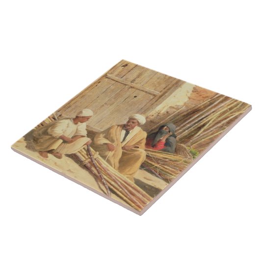 砂糖きび、エジプト1892年の販売人(キャンバスの油) タイル (側面)