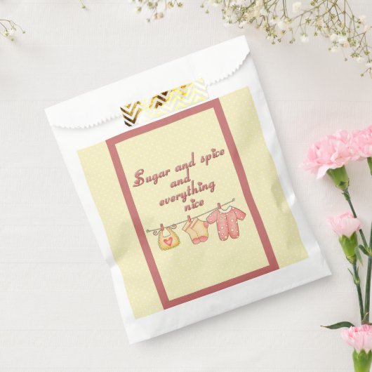 砂糖とスパイスとすべての素敵な赤ちゃんシャワー フェイバーバッグ (封をした状態)