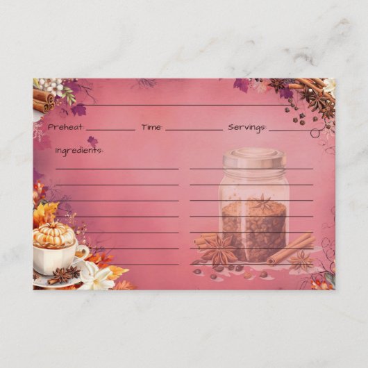 砂糖とスパイスのレシピカード エンクロージャーカード (正面)