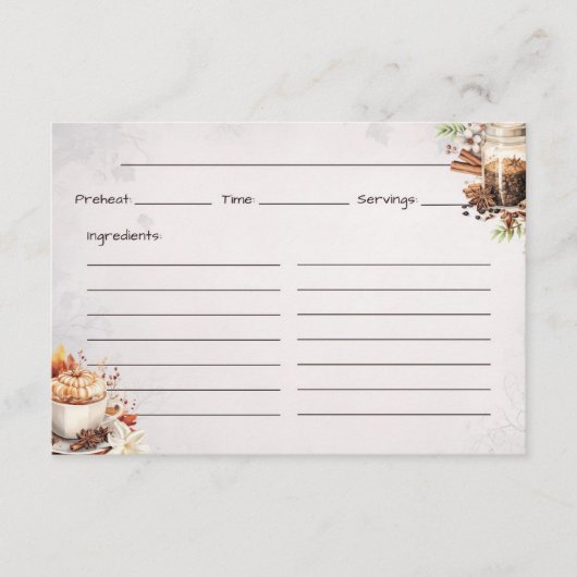 砂糖とスパイスの基本レシピカード エンクロージャーカード (正面)