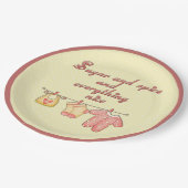 砂糖とスパイスイエローとピンクの赤ちゃんシャワー ペーパープレート (アングル)