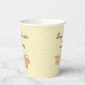 砂糖とスパイスイエローとピンクの赤ちゃんシャワー 紙コップ (左)