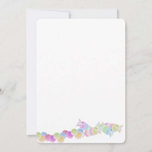 砂糖とスパイスキャンディ甘いベビーシャワー 招待状 (裏面)