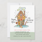 砂糖とスパイスジンガーブレッドハウス飾のパーティー 招待状 (正面)