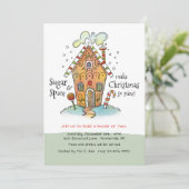 砂糖とスパイスジンガーブレッドハウス飾のパーティー 招待状 (スタンド正面)