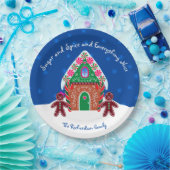 砂糖とスパイスジンジャーブレッドハウスクリスマス紙 ペーパープレート (パーティー)