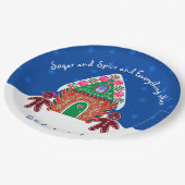 砂糖とスパイスジンジャーブレッドハウスクリスマス紙 ペーパープレート (アングル)