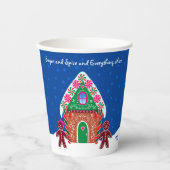 砂糖とスパイスジンジャーブレッドハウスクリスマス 紙コップ (正面)