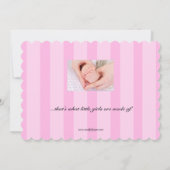 砂糖とスパイスベビーガール誕生のお知らせ 案内状 (裏面)