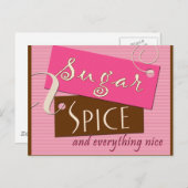 砂糖とスパイスベビーシャワーハガキ招待状 インビテーションポストカード (正面/裏面)
