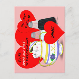 砂糖とスパイス – 古いバファッションドレンタインカードアート ポストカード