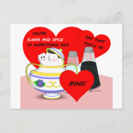 砂糖とスパイス – 古いバファッションドレンタインカードアート ポストカード
