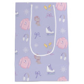 砂糖と氷の姿スケートアイススケートウィンターパープル ミディアムペーパーバッグ (裏面)