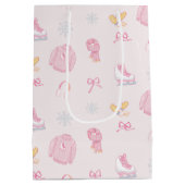 砂糖と氷の姿スケートアイススケートウィンターピンク ミディアムペーパーバッグ (裏面)