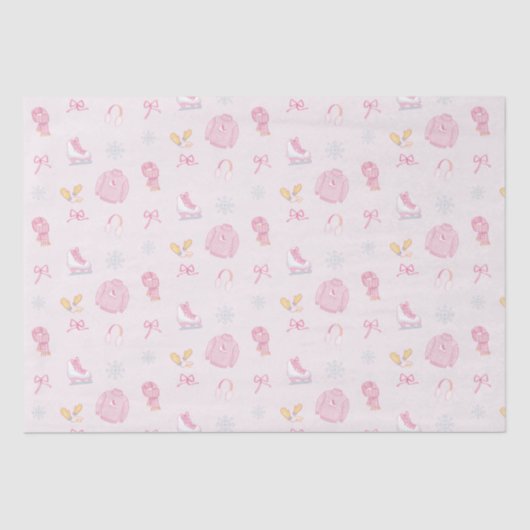 砂糖と氷の姿スケートアイススケートウィンターピンク 薄葉紙 (正面)