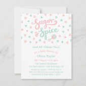砂糖と香辛料のタイポグラフィ·ガールズ·ベビーシャワー 招待状 (正面)