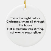 砂糖のグライダーのクリスマス セラミックオーナメント (裏面)