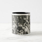 砂糖のサトウキビ圧搾機そして生産 ツートーンマグカップ (中央)