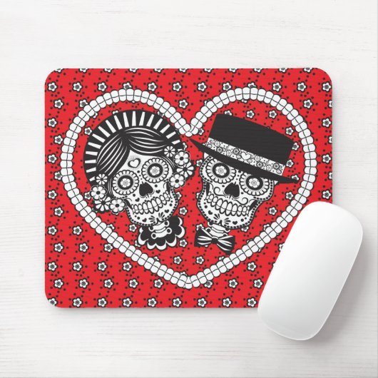 砂糖のスカルのカップル マウスパッド (マウス)