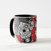 砂糖のスカルのカップル マグカップ (正面左)