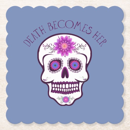 砂糖のスカルのコースター ペーパーコースター (正面)