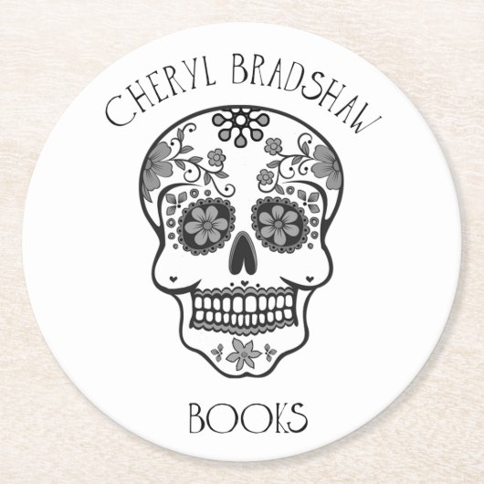 砂糖のスカルのコースター ラウンドペーパーコースター (正面)