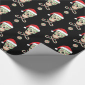 砂糖のスカルのサンタパターン ラッピングペーパー (角)