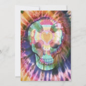 砂糖のスカルのタイは美しい中からの色の死にます 招待状 (裏面)