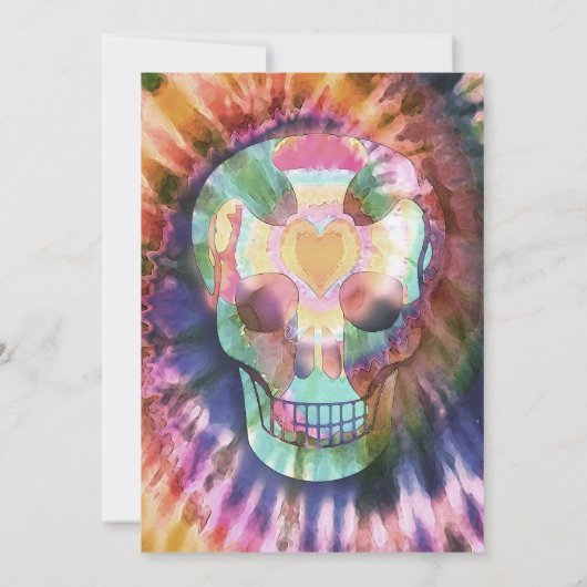 砂糖のスカルのタイは美しい中からの色の死にます 招待状 (裏面)